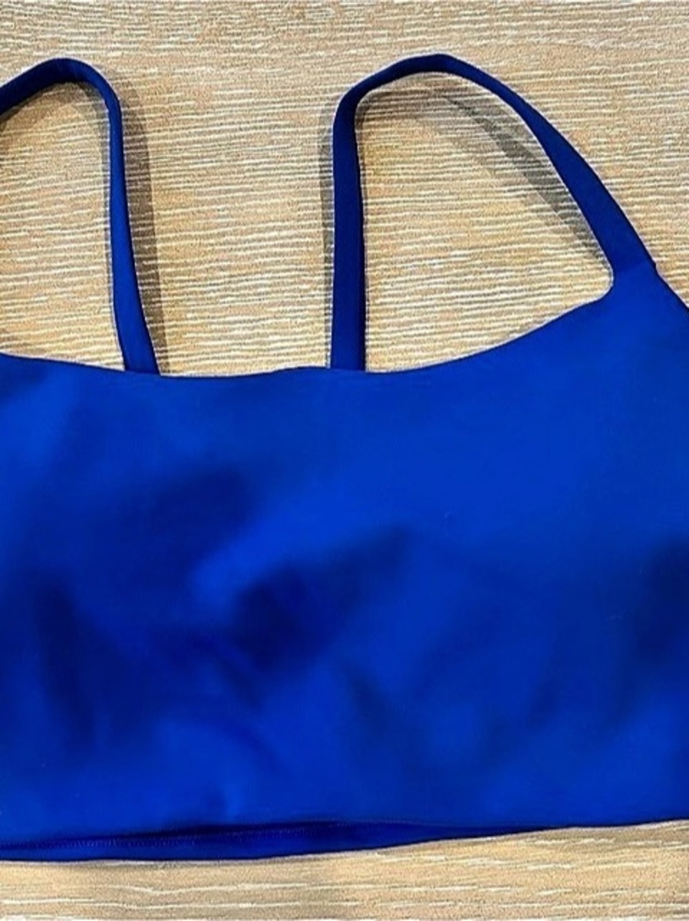 lululemon Wunder Train Strappy Racer Bra C/D Beach Ball Blue Size 12